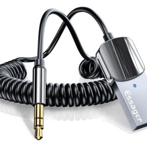 TRANSMETUES DHE MARRËS WIRELESS PER AUTO KABLLO AUDIO BLUETOOTH ESSAGER AUX 3.5MM