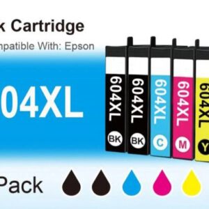 Set bojërash kompatibile Epson 604XL (5 copë – 2x e zezë + CMY)